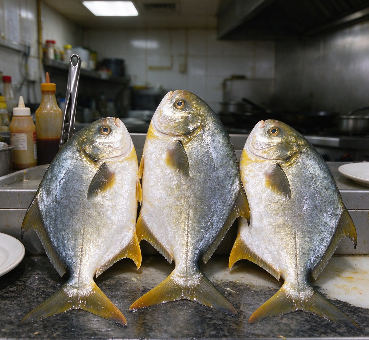 Fresh Whole Golden Pomfret